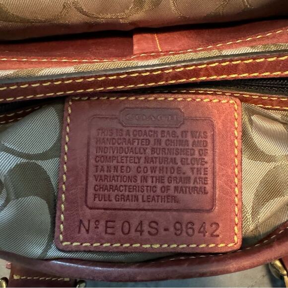 Rare Vintage Limited Edition Coach Burgundy Studded Expandable Soho Satchel 9642 - Picture 13 of 14